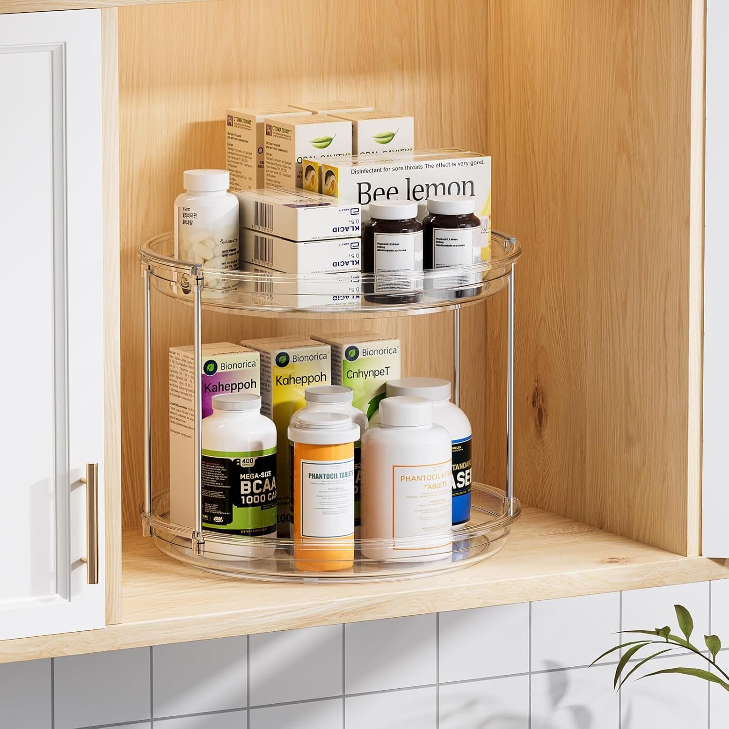 2 Tier Lazy Susan Turntable Organizer