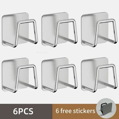 Stainless Steel Sink Sponge Rack - Draining Organizer for Kitchen Supplies (1/3/6 Pcs)