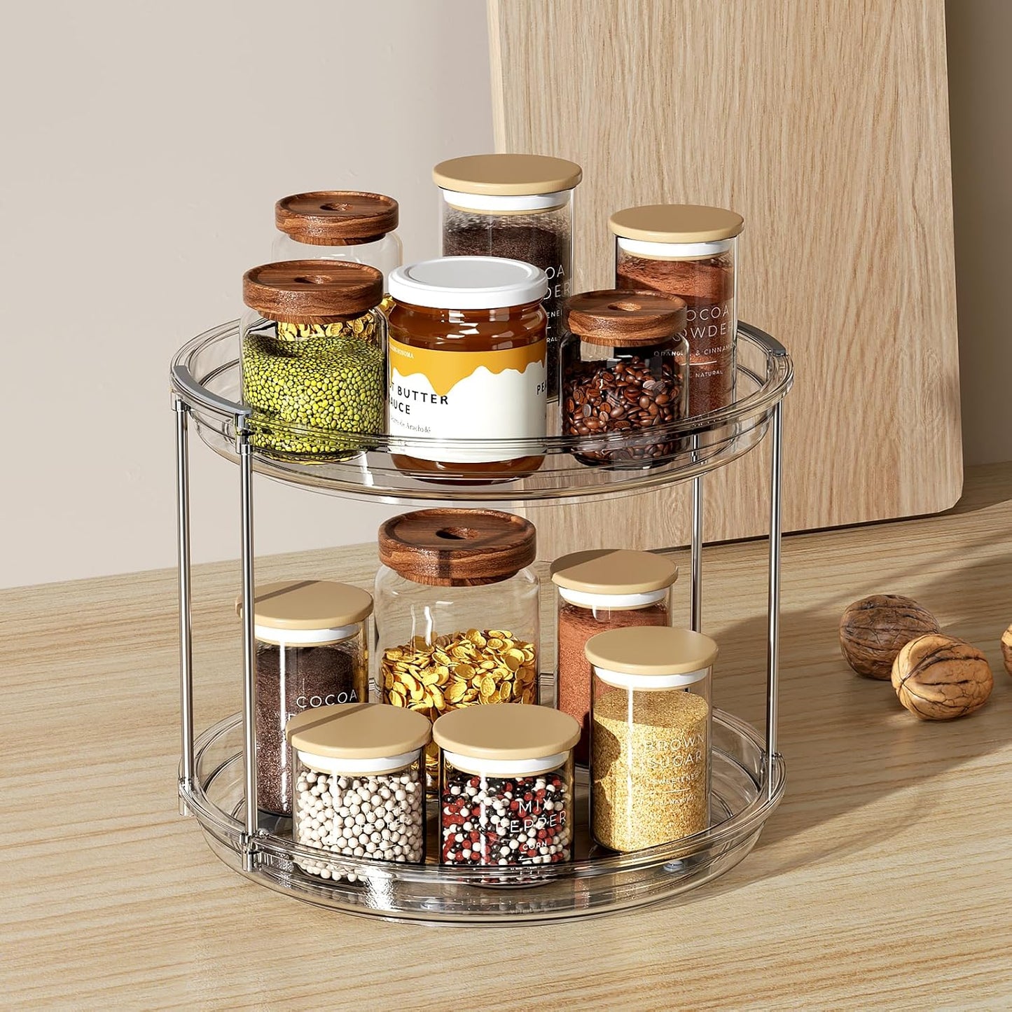 2 Tier Lazy Susan Turntable Organizer