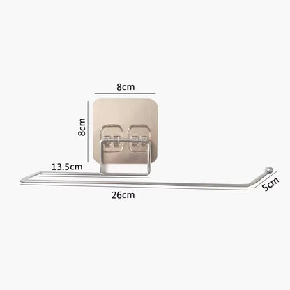 Stainless Steel Wall-Mounted Adhesive Paper, Towel and Plastic Holder