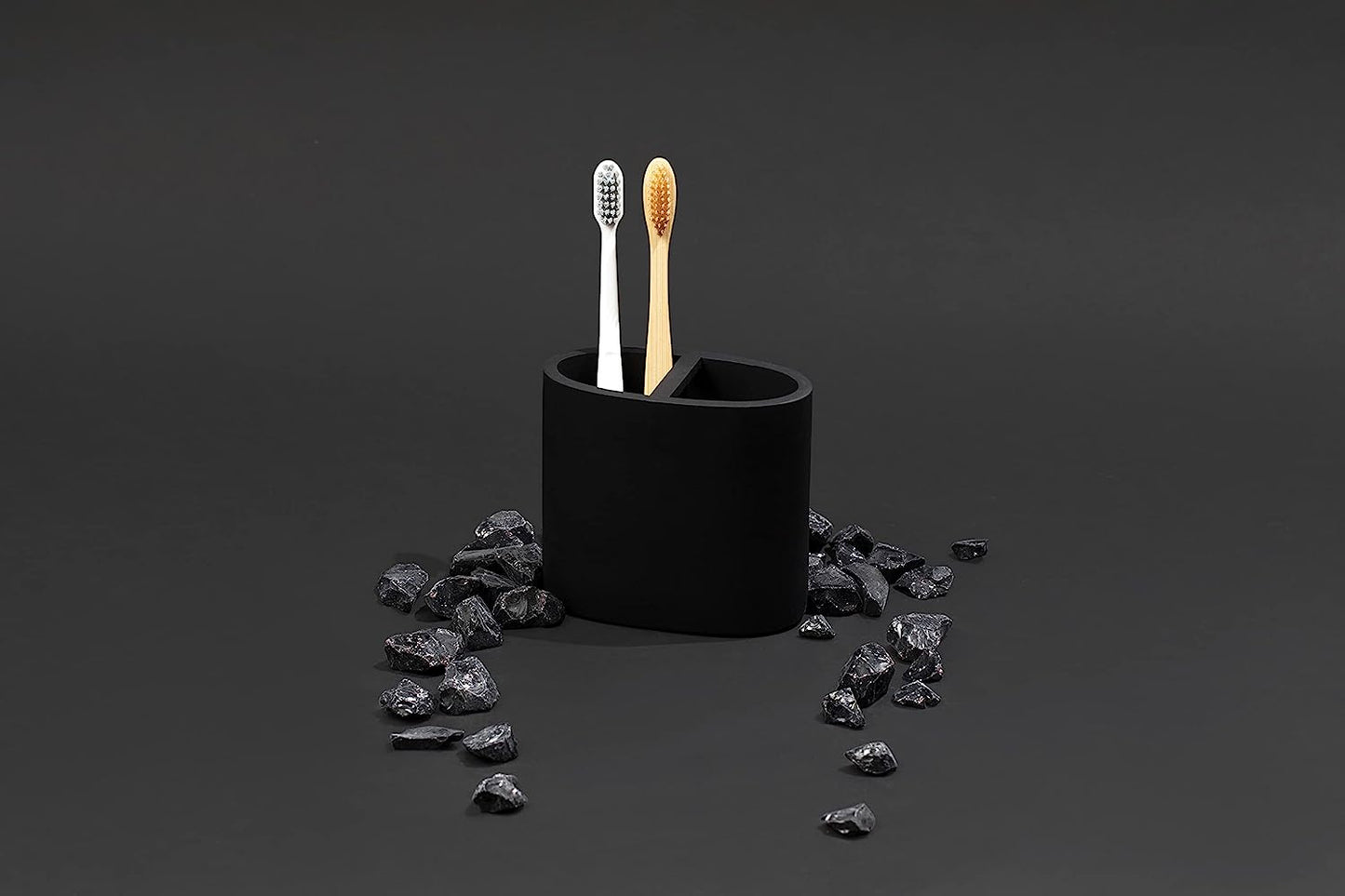 Matte Black Toothbrush Holder for Countertops