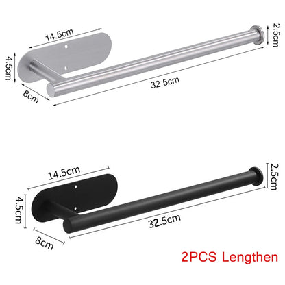 Stainless Steel Wall-Mounted Adhesive Paper, Towel and Plastic Holder