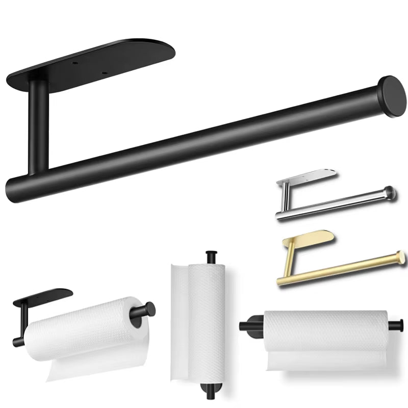 Stainless Steel Wall-Mounted Adhesive Paper, Towel and Plastic Holder