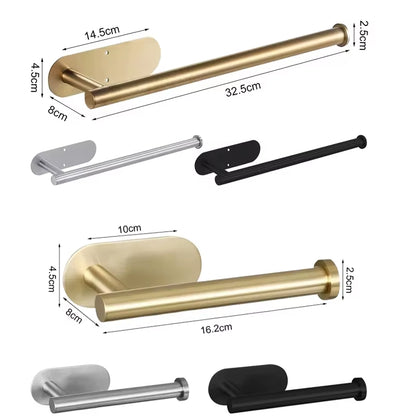 Stainless Steel Wall-Mounted Adhesive Paper, Towel and Plastic Holder