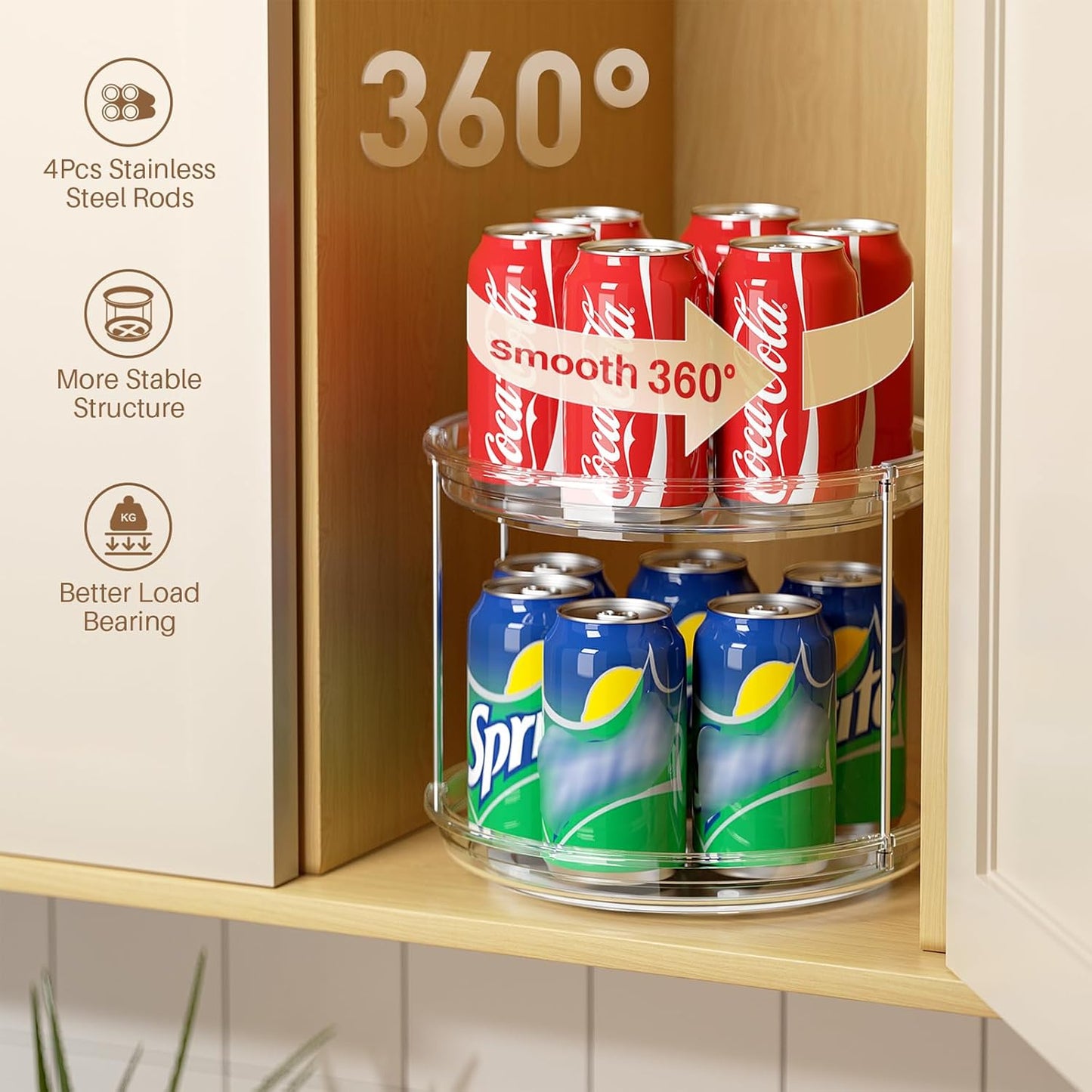 2 Tier Lazy Susan Turntable Organizer