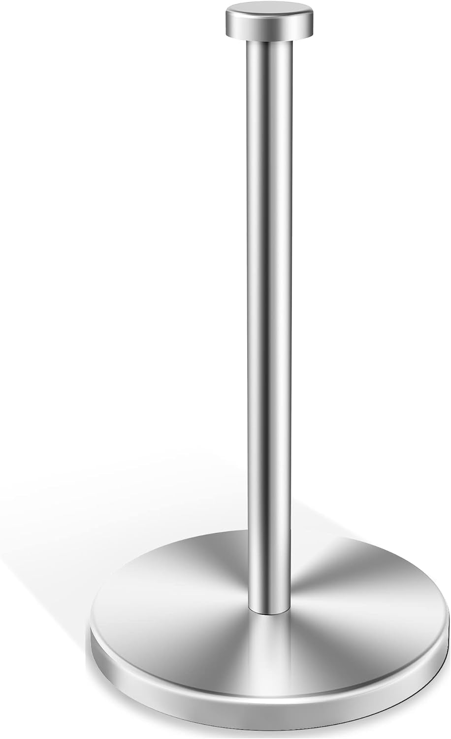 Stylish Stainless Steel Paper Towel Holder with Weighted Base & Suction Cups - Perfect for Kitchen & Bathroom