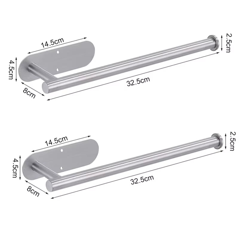 Stainless Steel Wall-Mounted Adhesive Paper, Towel and Plastic Holder