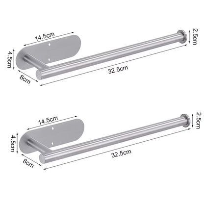 Stainless Steel Wall-Mounted Adhesive Paper, Towel and Plastic Holder