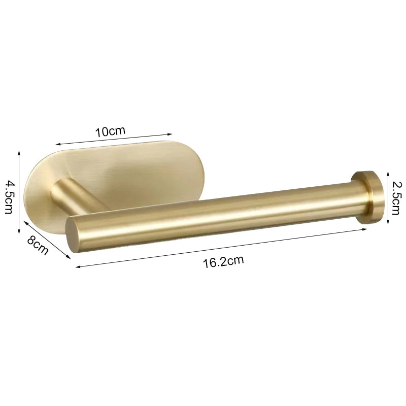 Stainless Steel Wall-Mounted Adhesive Paper, Towel and Plastic Holder