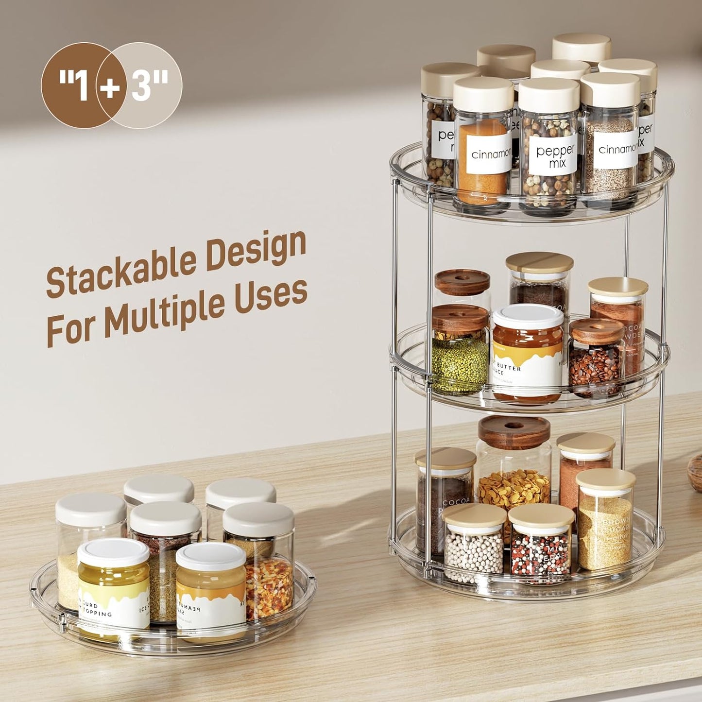 2 Tier Lazy Susan Turntable Organizer
