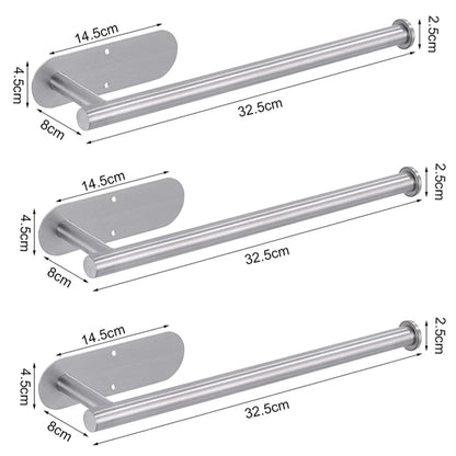 Stainless Steel Wall-Mounted Adhesive Paper, Towel and Plastic Holder