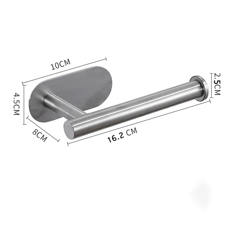 Stainless Steel Wall-Mounted Adhesive Paper, Towel and Plastic Holder