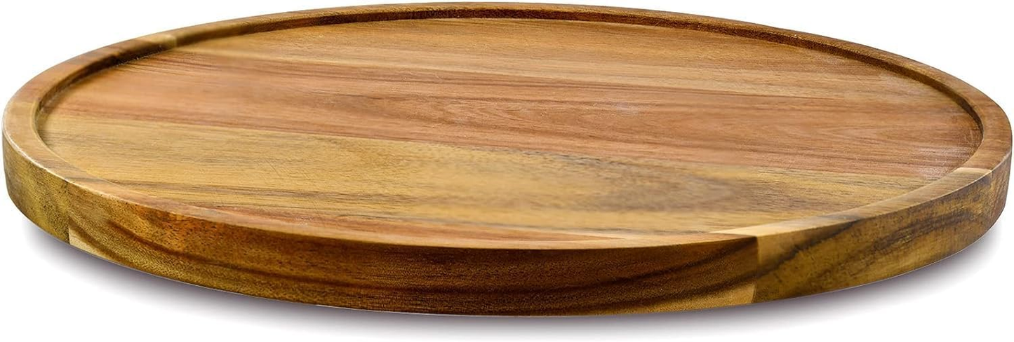 Acacia Wood Lazy Susan Organizer Kitchen Turntable for Cabinet Pantry Table Organization