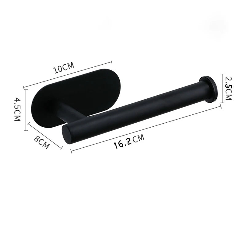 Stainless Steel Wall-Mounted Adhesive Paper, Towel and Plastic Holder