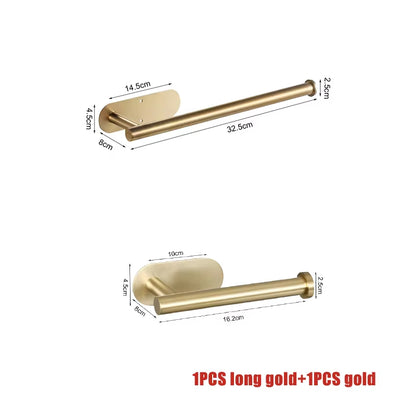 Stainless Steel Wall-Mounted Adhesive Paper, Towel and Plastic Holder