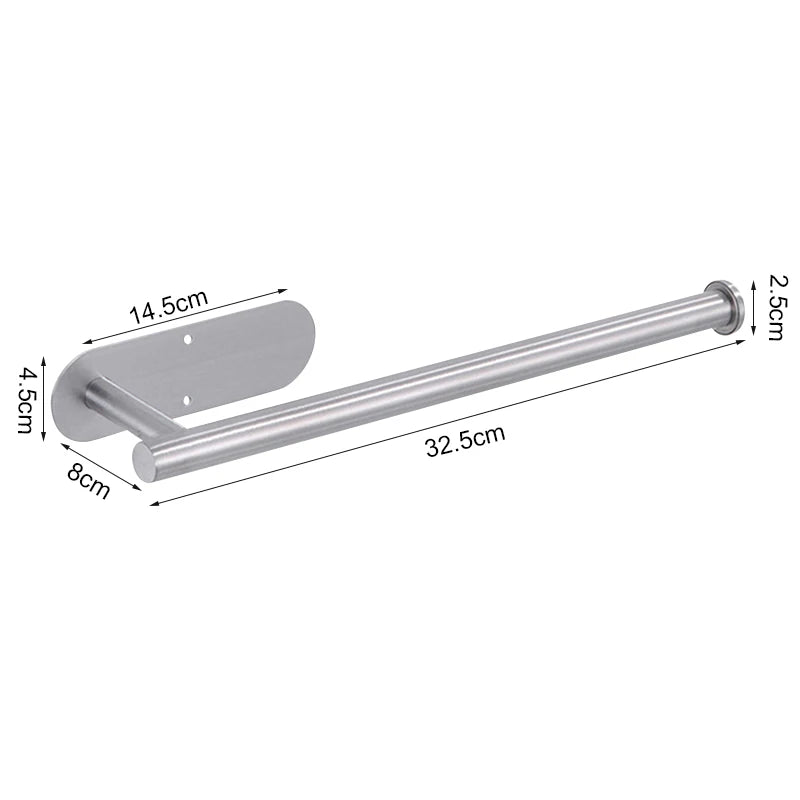 Stainless Steel Wall-Mounted Adhesive Paper, Towel and Plastic Holder