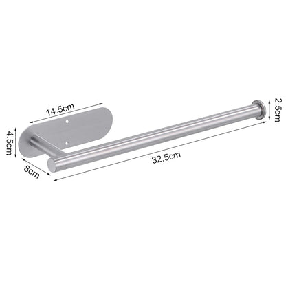 Stainless Steel Wall-Mounted Adhesive Paper, Towel and Plastic Holder