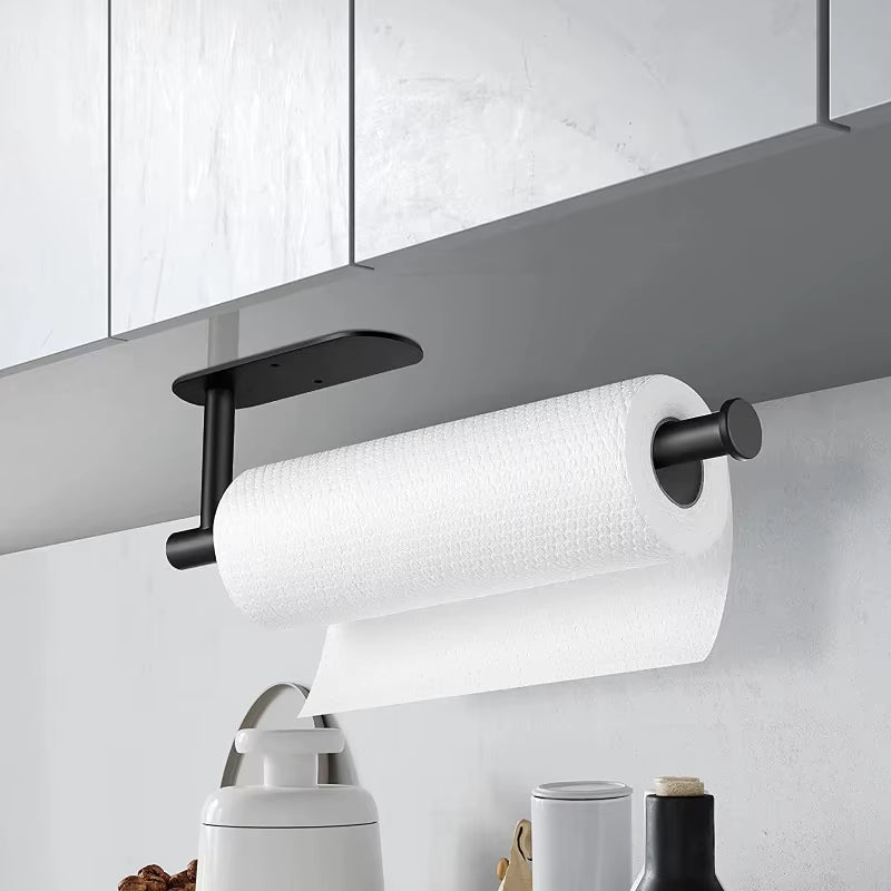 Stainless Steel Wall-Mounted Adhesive Paper, Towel and Plastic Holder